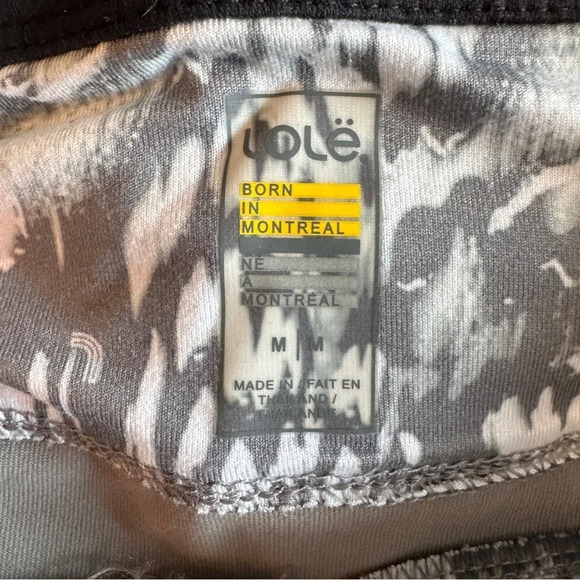 Lolë Panna Grey Black Mesh Detail Workout Athletic Performance Leggings Sz M - Picture 11 of 14